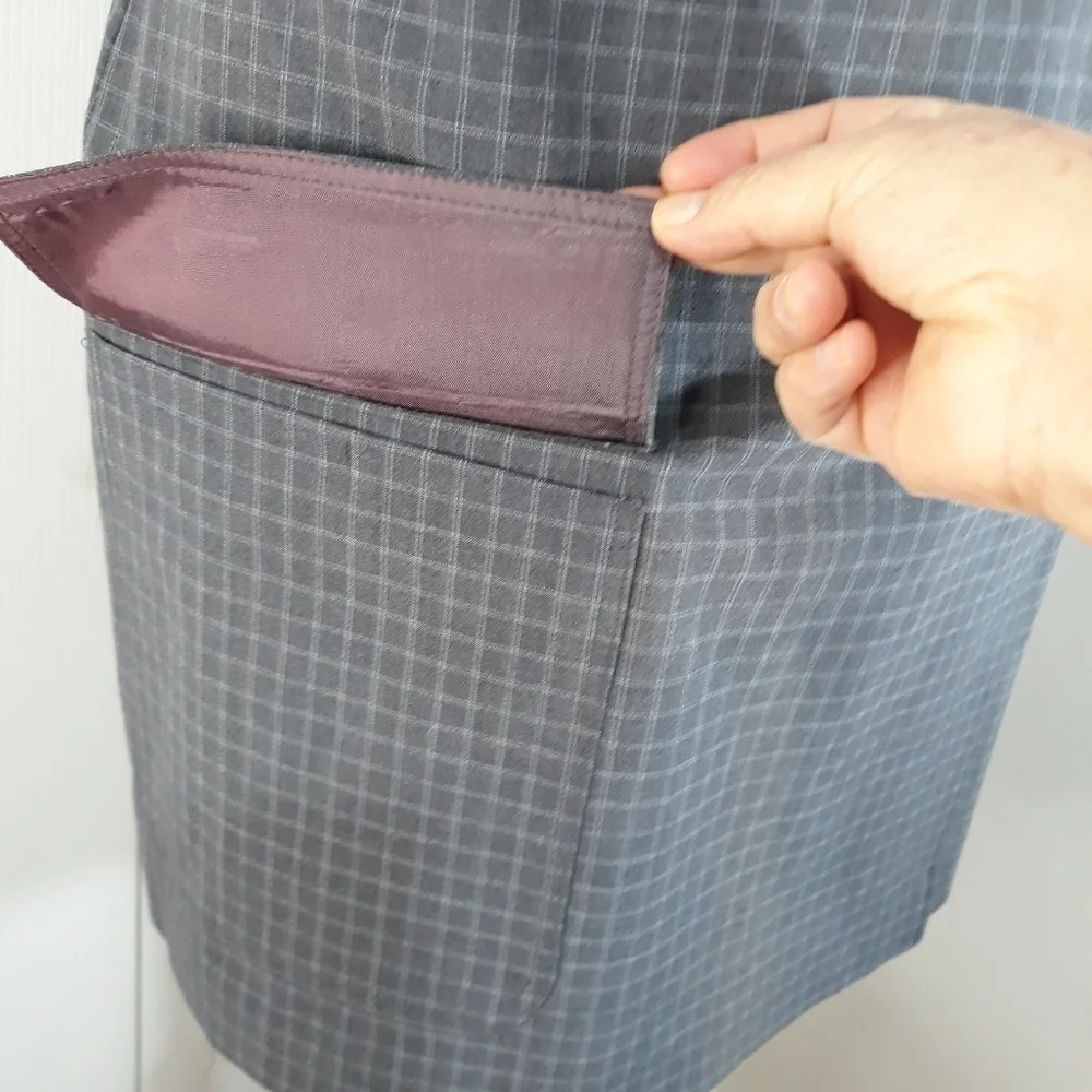 Geoffrey Beene Wrap Skirt Plaid Gray Lined Size 12